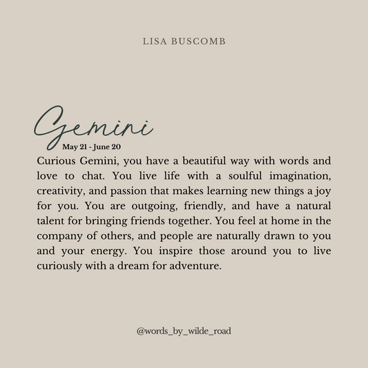 'Gemini' script style digital printable - Lisa Buscomb