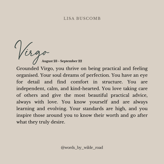 'Virgo' script style digital printable - Lisa Buscomb
