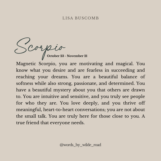 'Scorpio' script style digital printable - Lisa Buscomb