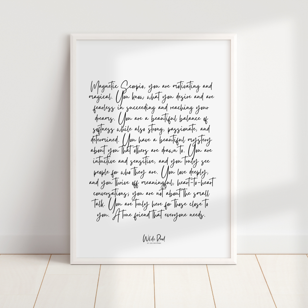 'Scorpio' script style digital printable - Lisa Buscomb