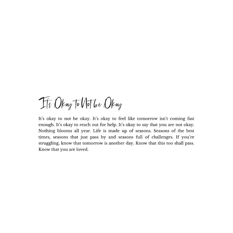 'It's okay to not be okay' Print - Lisa Buscomb