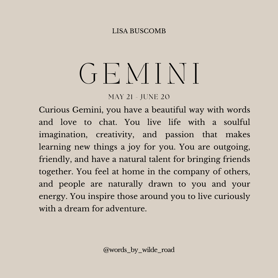 'Gemini' The Zodiac Collection digital printable