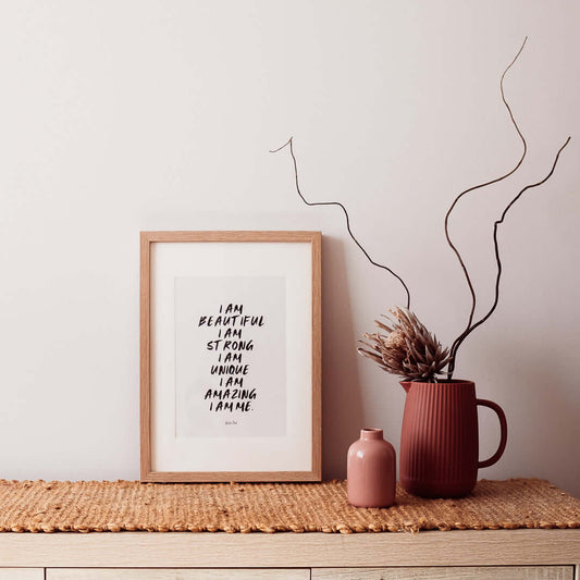 'I am beautiful' Print - Lisa Buscomb 