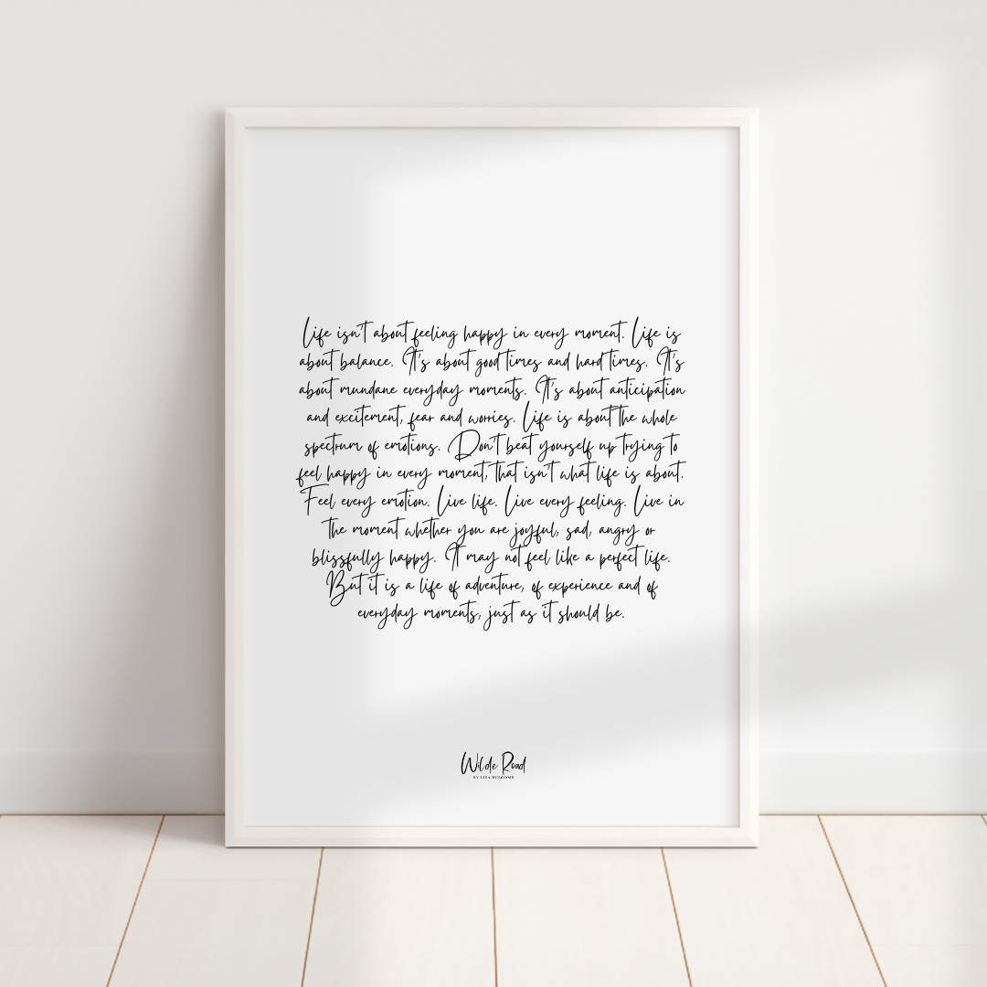 'Feel every emotion' Print - Lisa Buscomb 