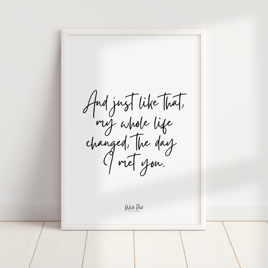 'And just like that' Print