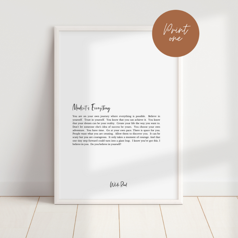 'Mindset is everything' Print